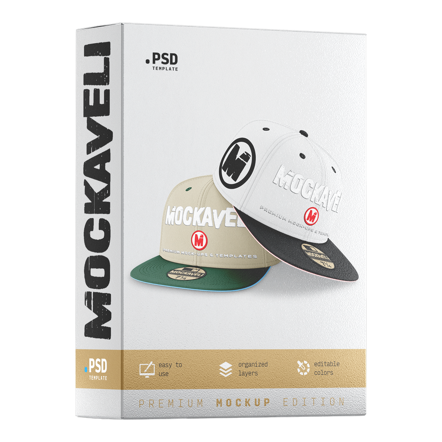 3D *2 CAP* FITTED HAT MOCK-UP TEMPLATE