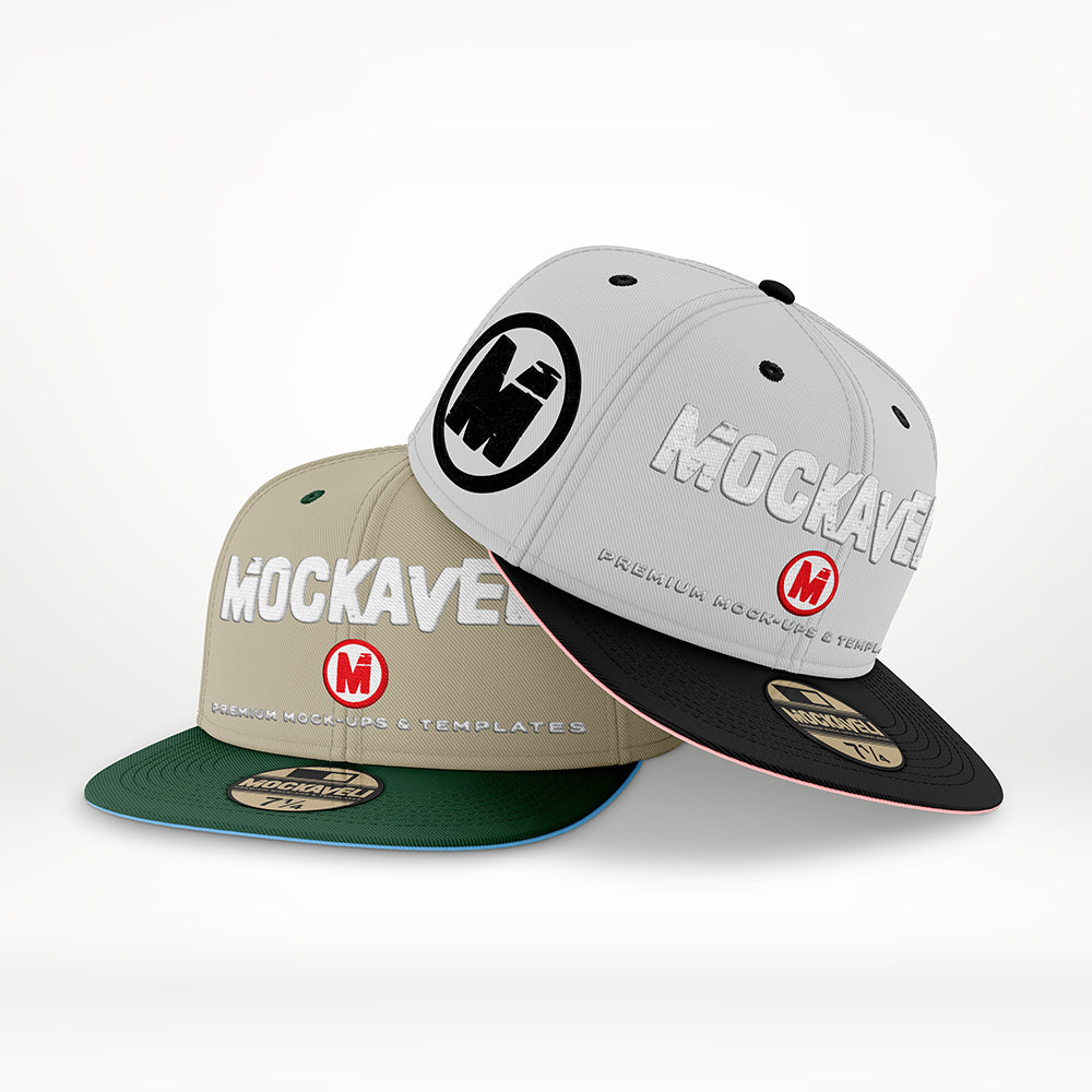 3D *2 CAP* FITTED HAT MOCK-UP TEMPLATE