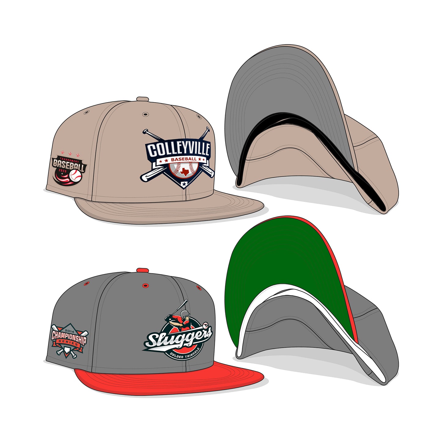 FRONT ANGLE+UV FITTED HAT MOCK-UP TEMPLATE