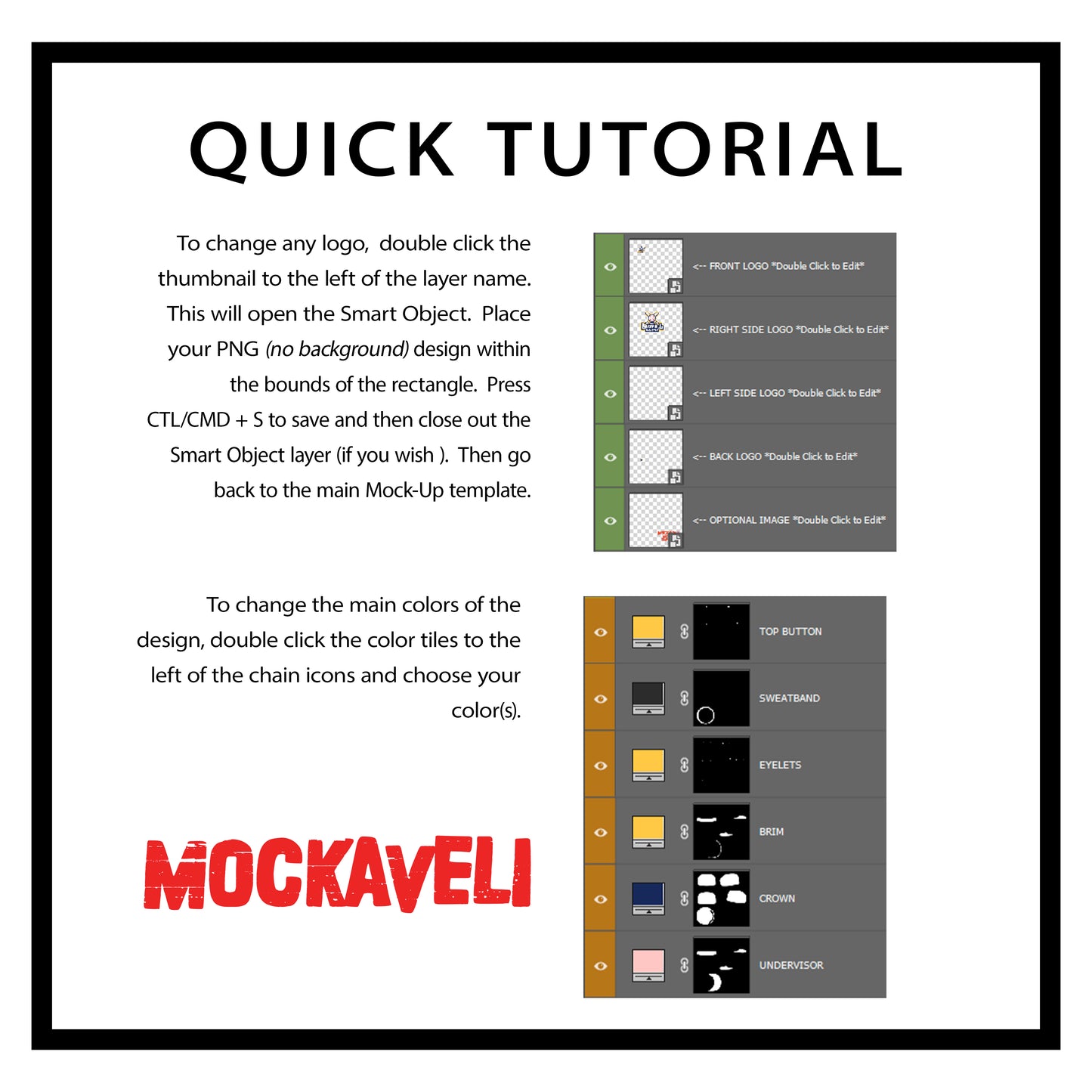FITTED HAT MOCK-UP TEMPLATE